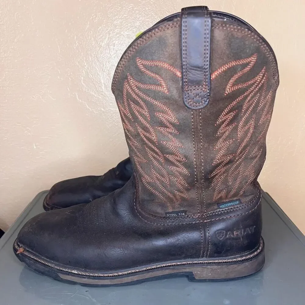 Ariat Groundbreaker wide Square Toe Steel Toe Work Boot men’s size 12